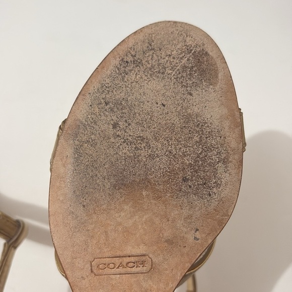 Coach Trixy Gold Metallic Open Toe Gold Strappy Sandals - Picture 5 of 6
